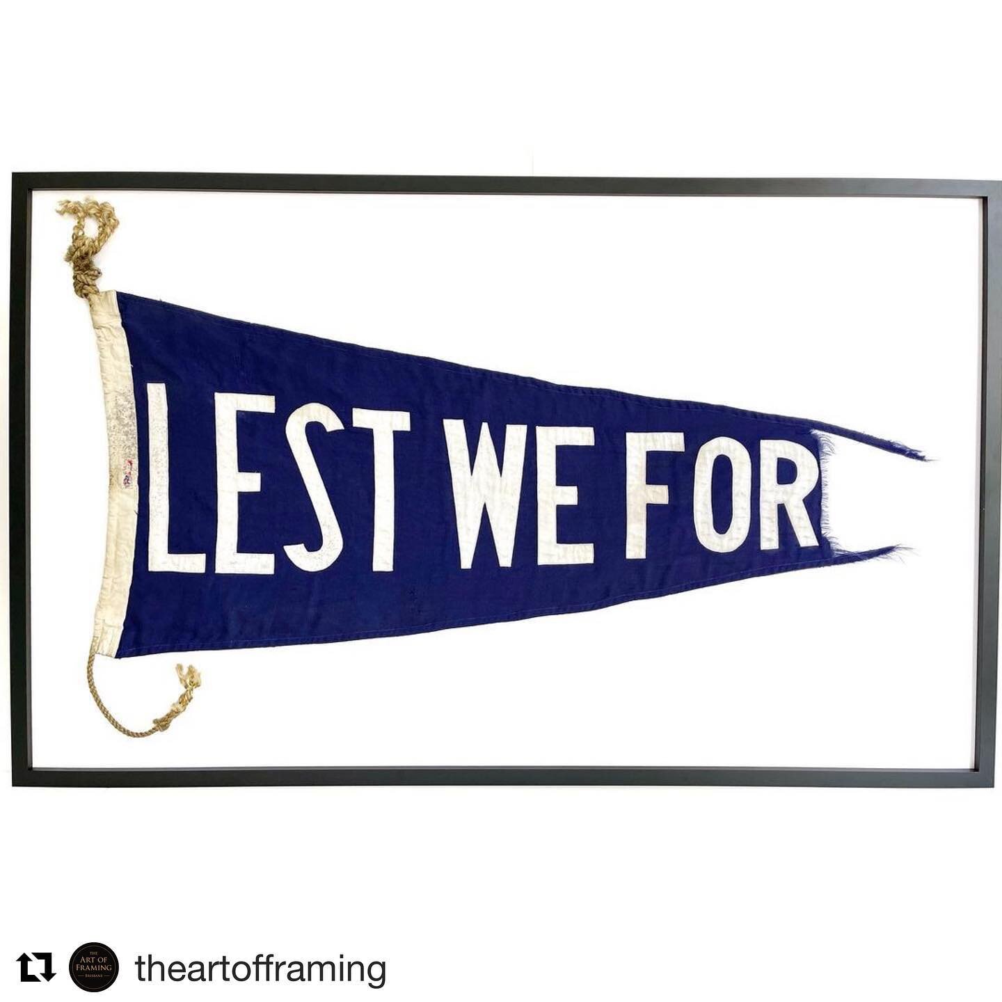 #Repost @theartofframing with @get_repost
・・・
At the going down of the sun, and in the morning , we will remember them. 
#anzac #anzacday2021 .
.
An Anzac flag I worked on last year for a private client that had mould damage and stains that were maki