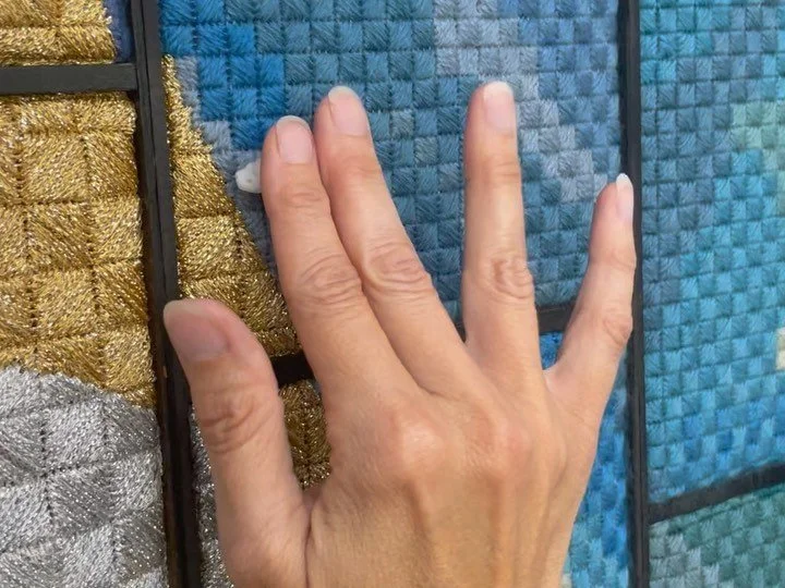 Last week I was working in situ at the Algester Anglican Church in Brisbane conserving a Reredos fixed to the wall behind the altar. The textile consists of 140 rectangles and each rectangle was embroidered by an individual member of the church and o