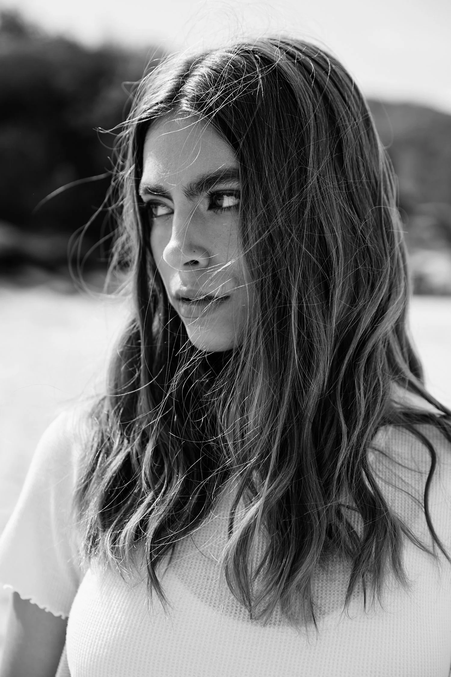 Black & White portrait of a woman in summer