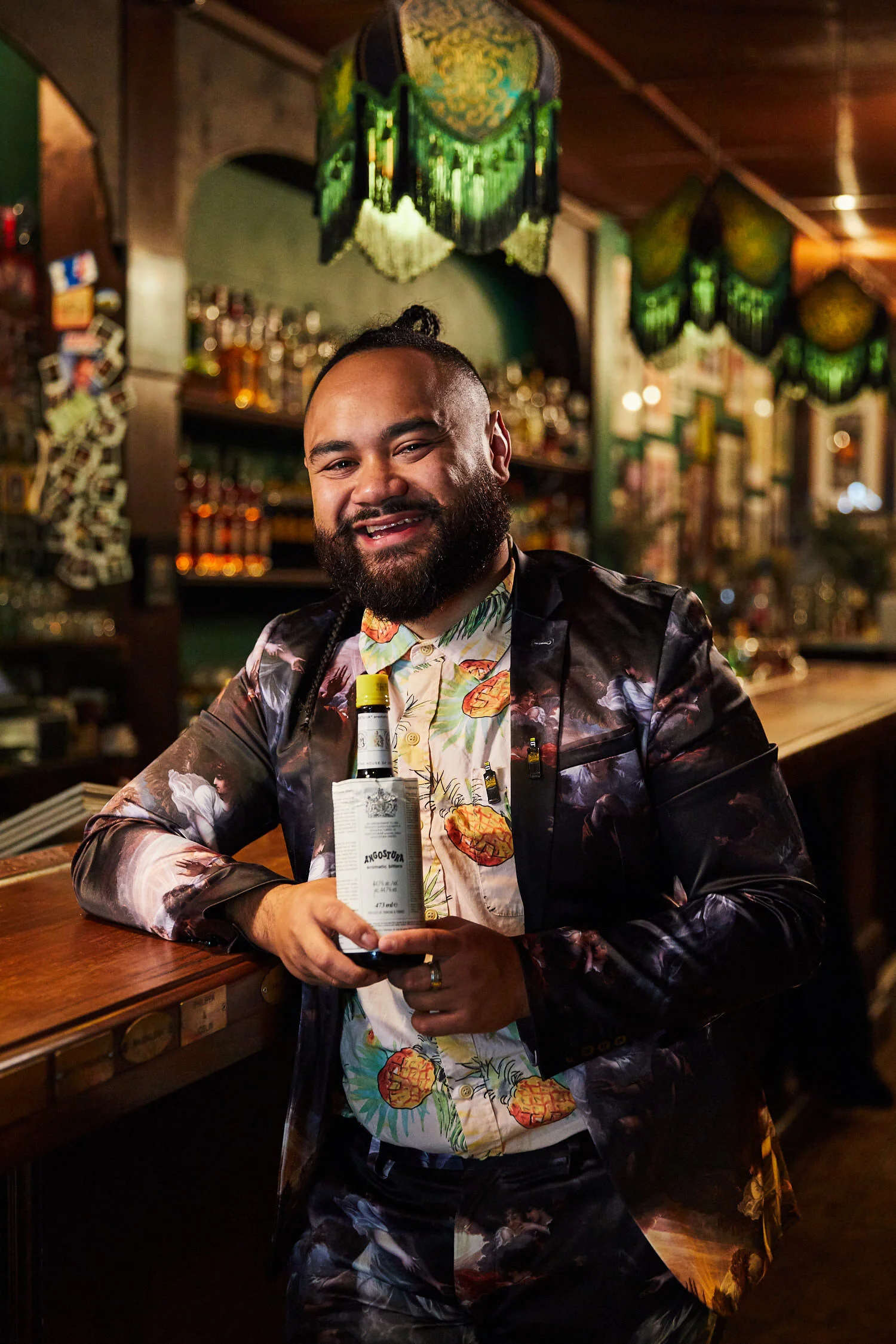 Smiley portrait of Angostura brand ambassador Ray Letoa in Sydney