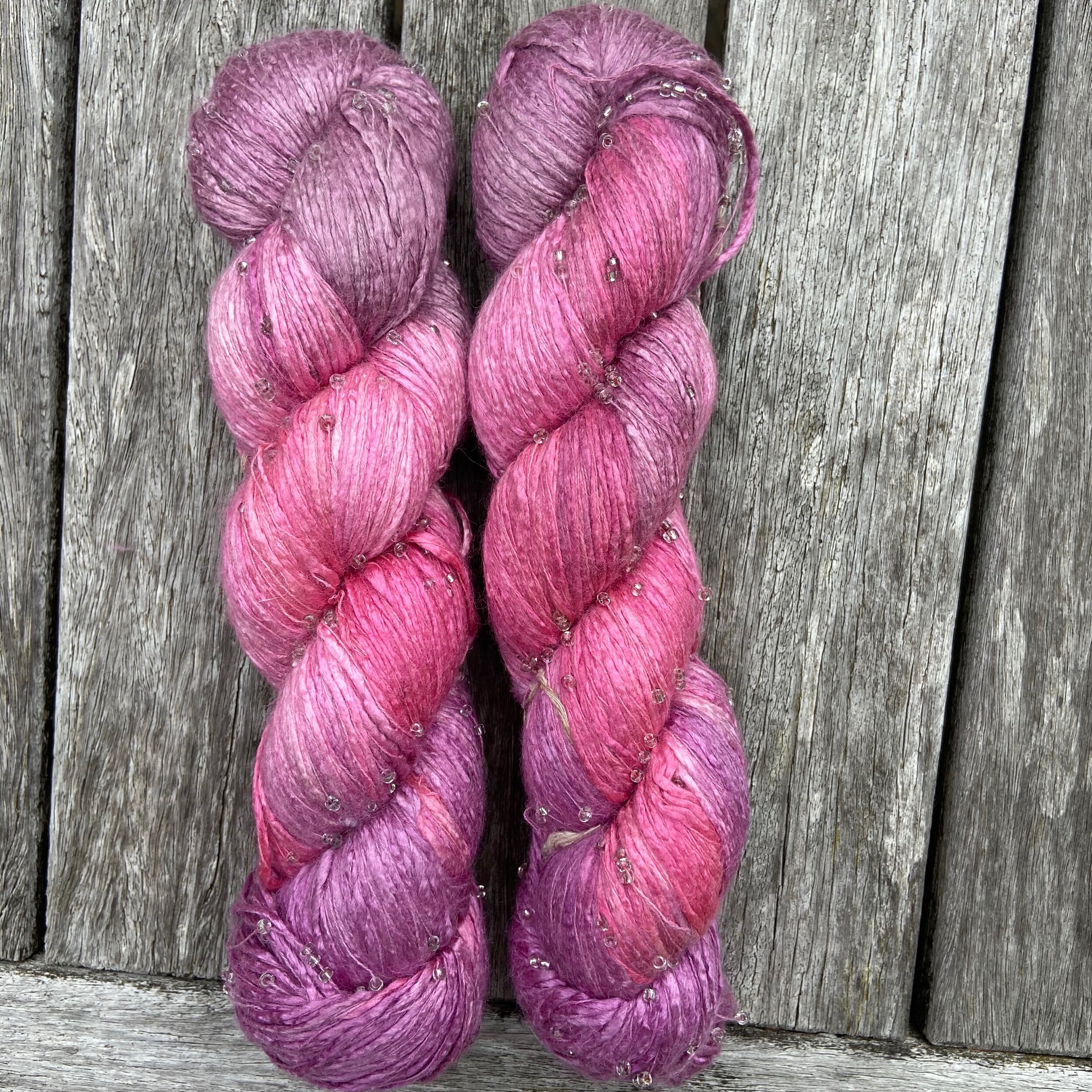 plummy mulberry silk with beads