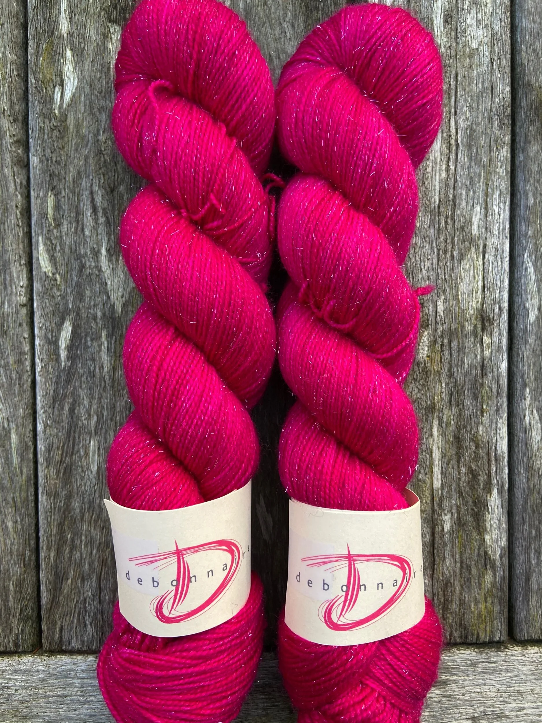 hot pink shimmer stellina 4ply