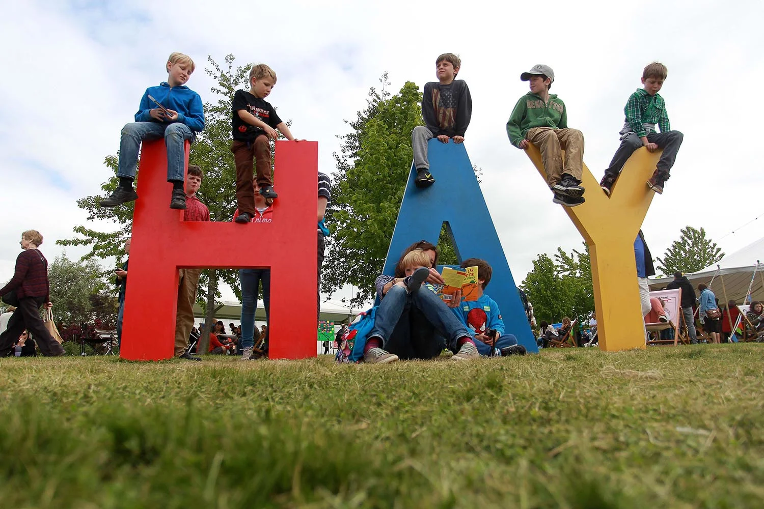 Bank Holiday weather at the Hay Festival