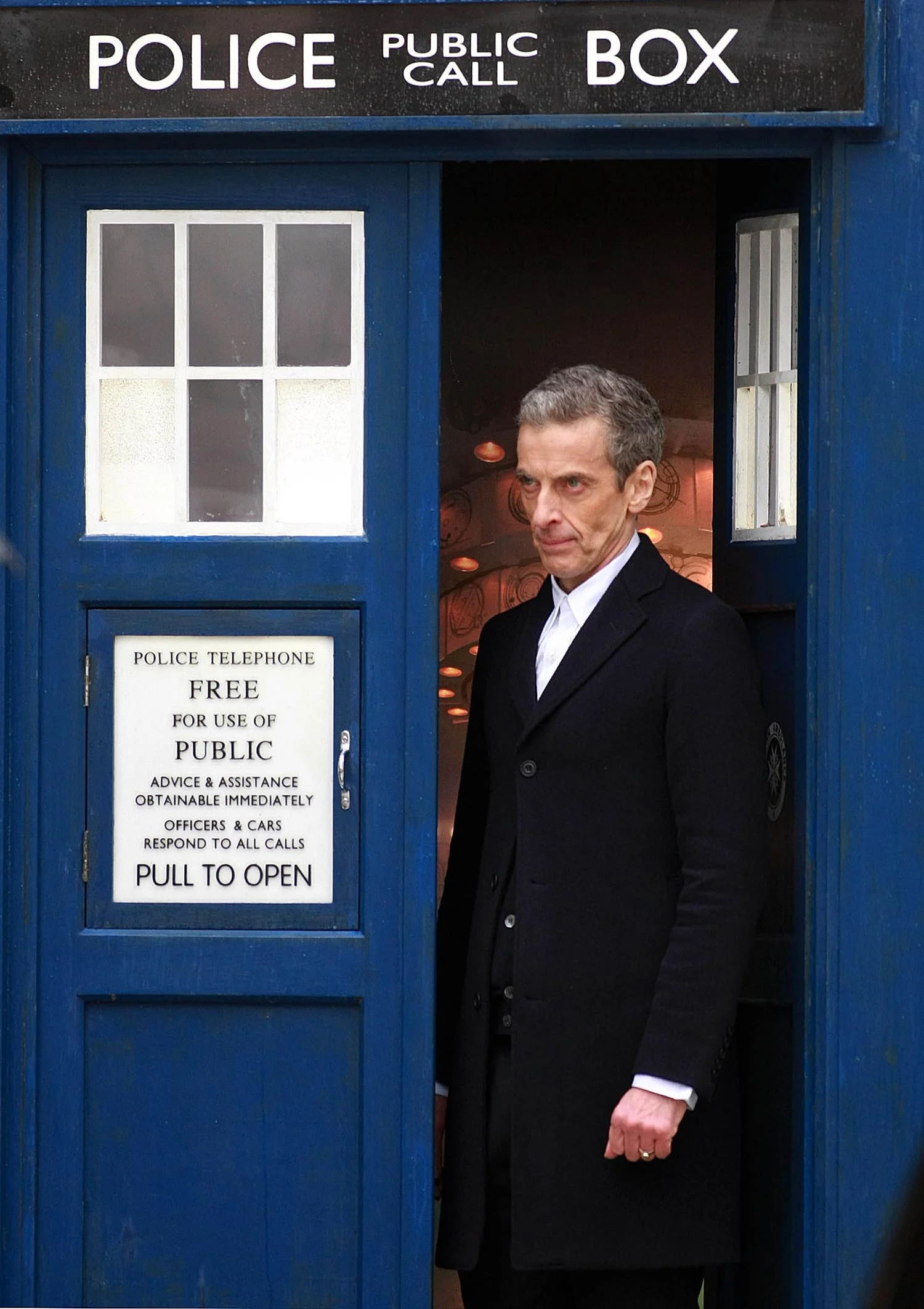 Peter Capaldi in the TARDIS