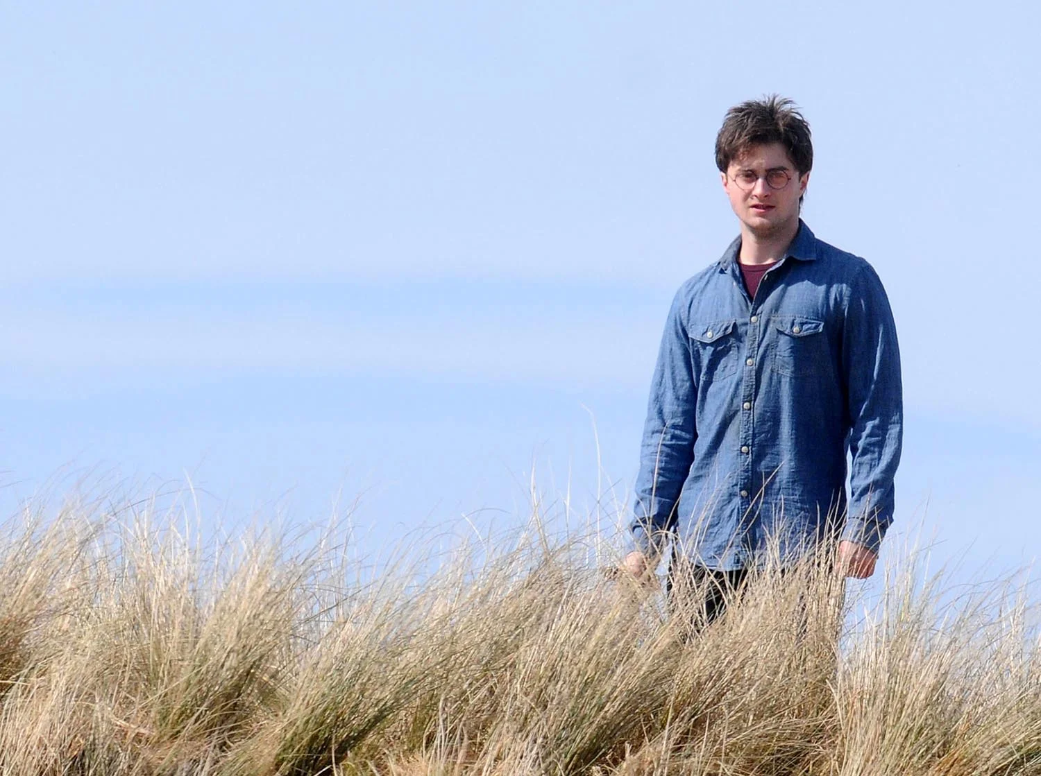 Daniel Radcliffe filming Harry Potter