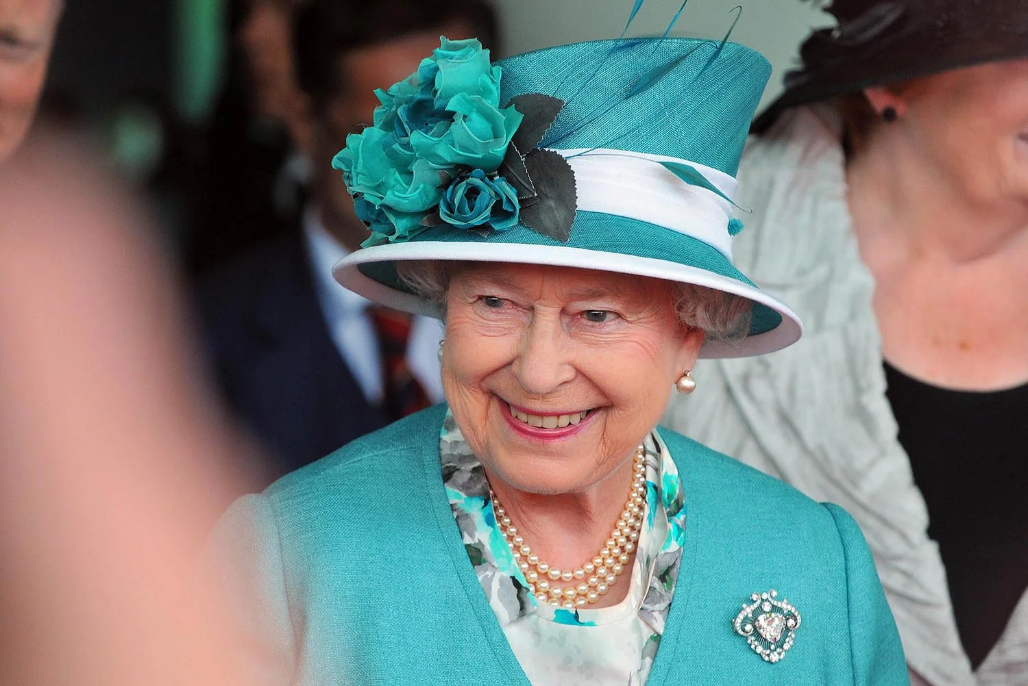 HM The Queen leaving the Wales Millennium Centre