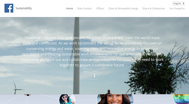 Sustainability landing page