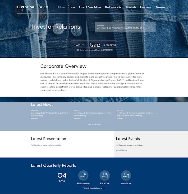 levi strauss website