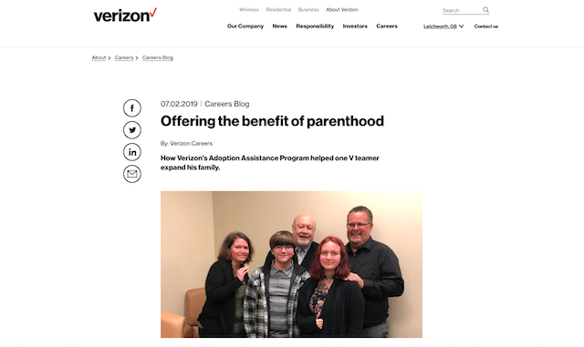 Verizon does an excellent job of ‘selling’ the company as an employer. The excellent new podcast for employees, ‘Up to Speed’ is available to anyone on the website.
