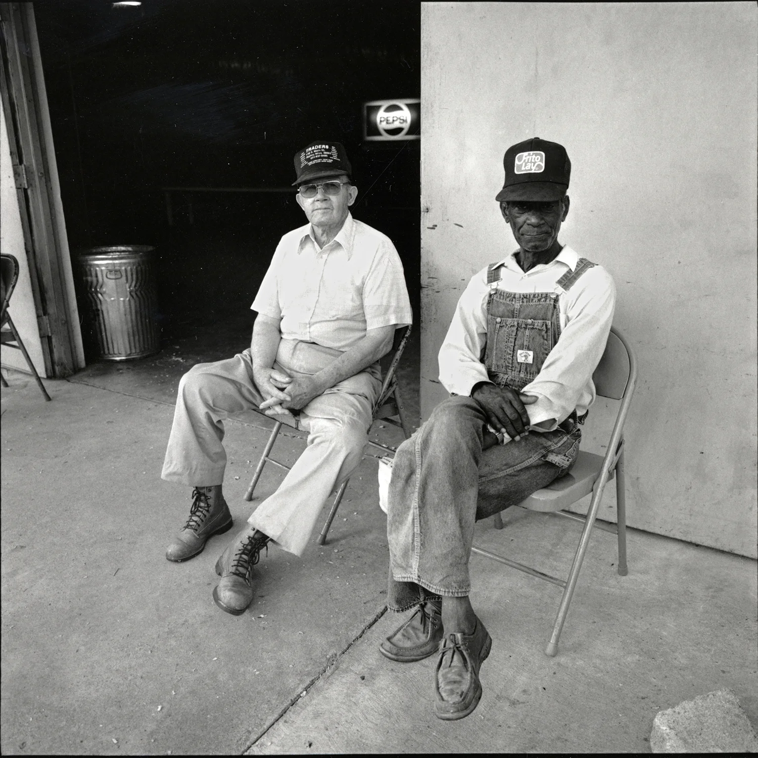 Two Men Waiting, Ripley, Mississippi, archival pigment print, 16x20, 1990