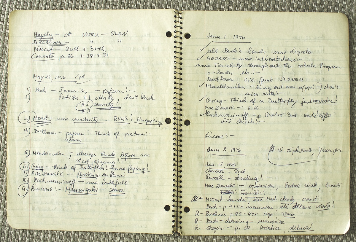 My weekly assignment notebook