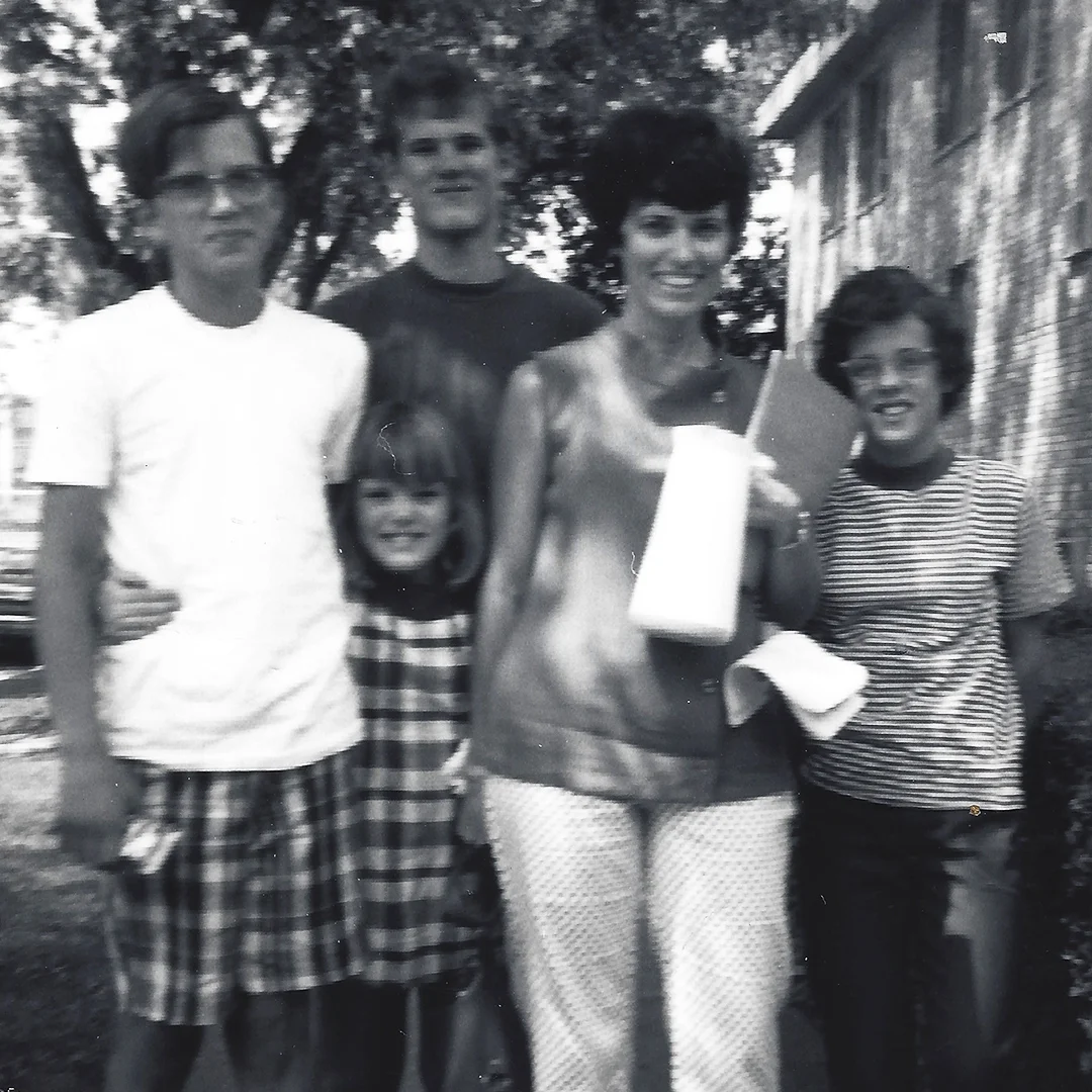 A badly-focused photo of us in Ann Arbor with our mom