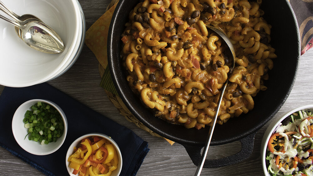 One-Pot Cheesy Chili Macaroni — Gracious Vegan