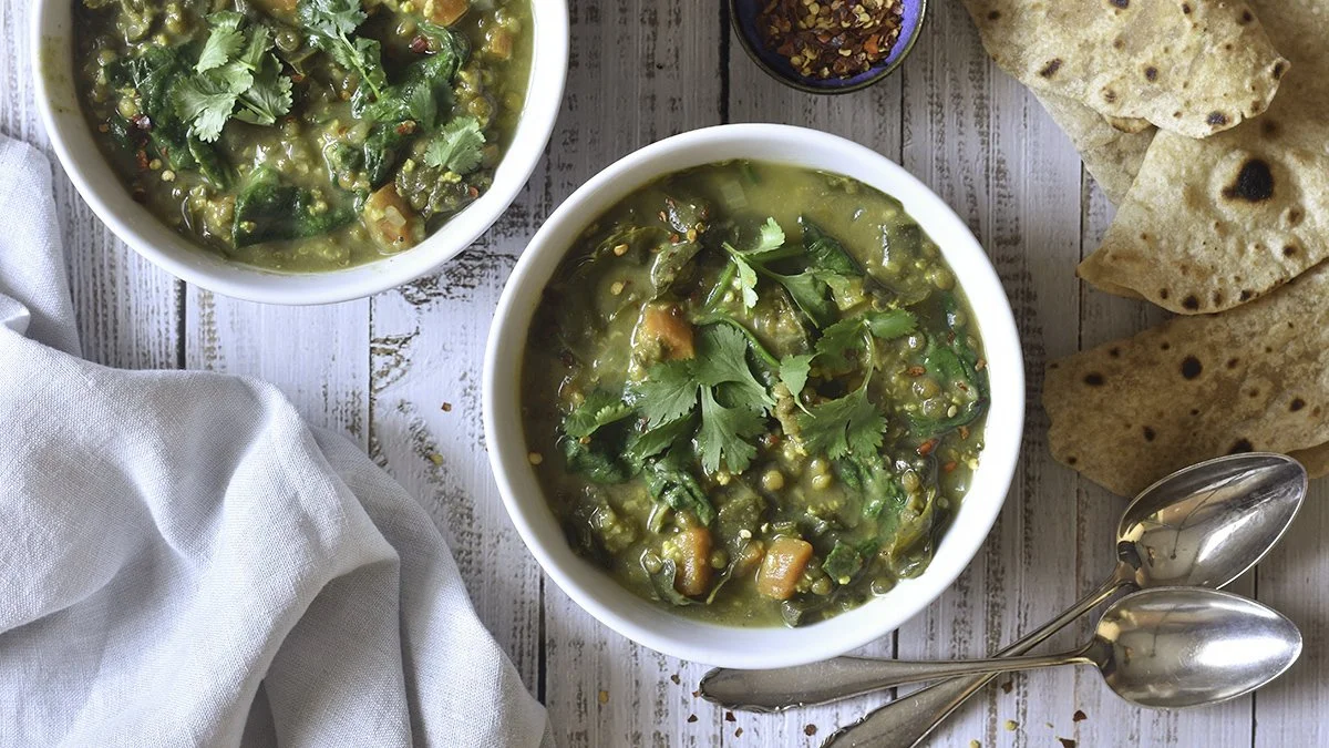 Lentil and Millet Stew with Leafy Greens