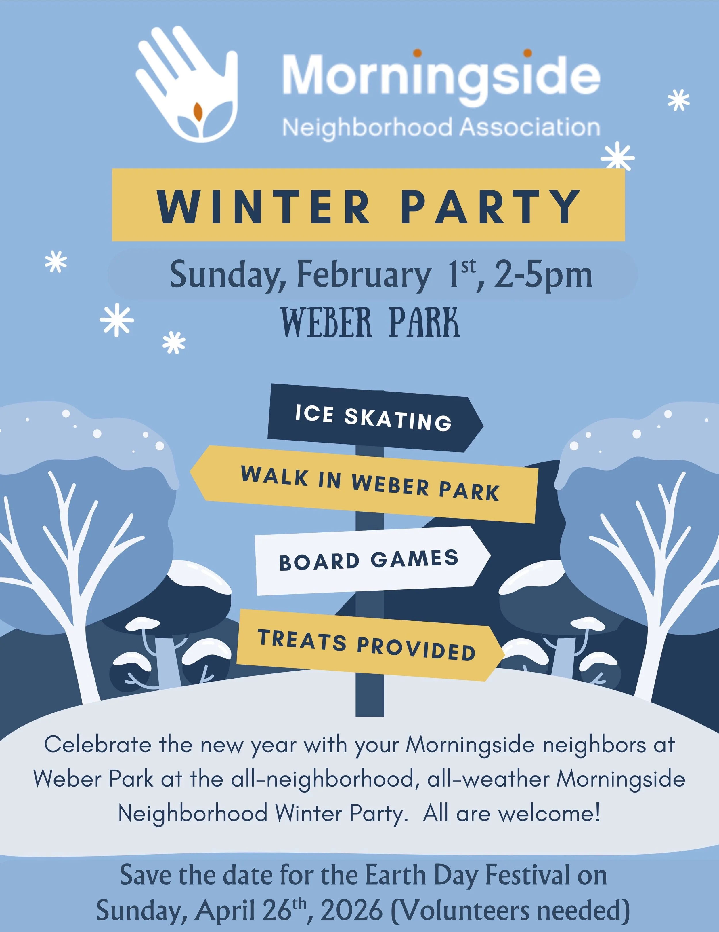 MNA Winter Party - Sunday, February 1st, 2-5PM, Weber Park