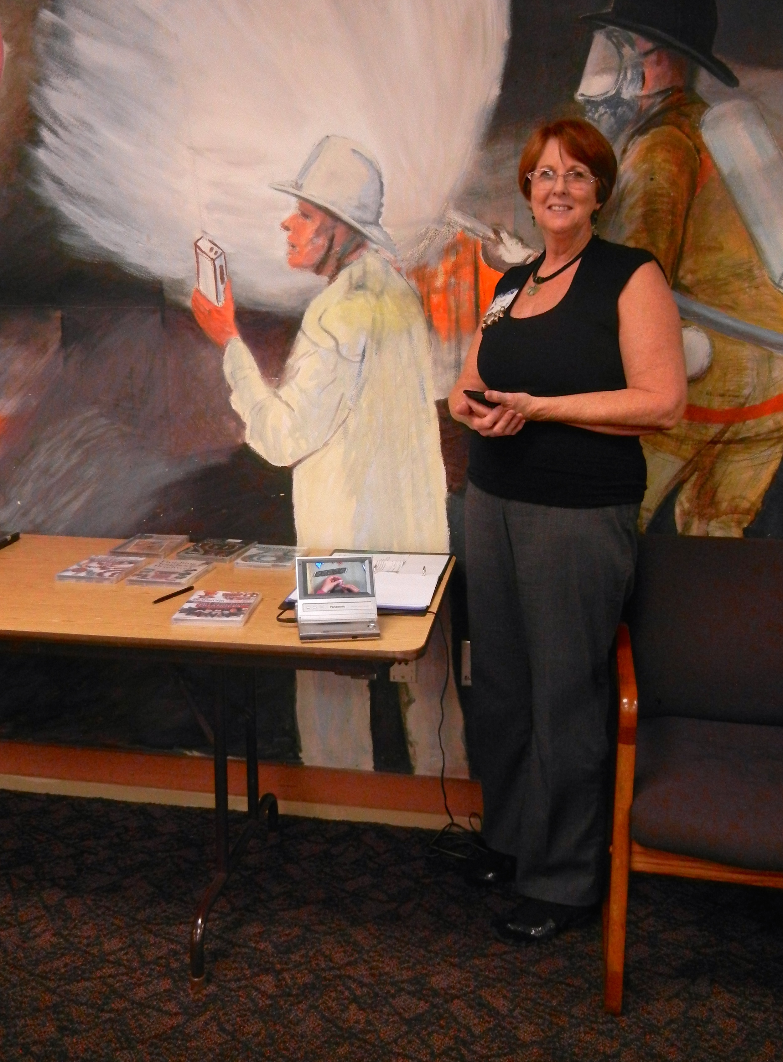 Bunny, Our librarian hard at work.