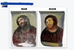 Someone crudely implied that my work was similar to this restoration disaster,