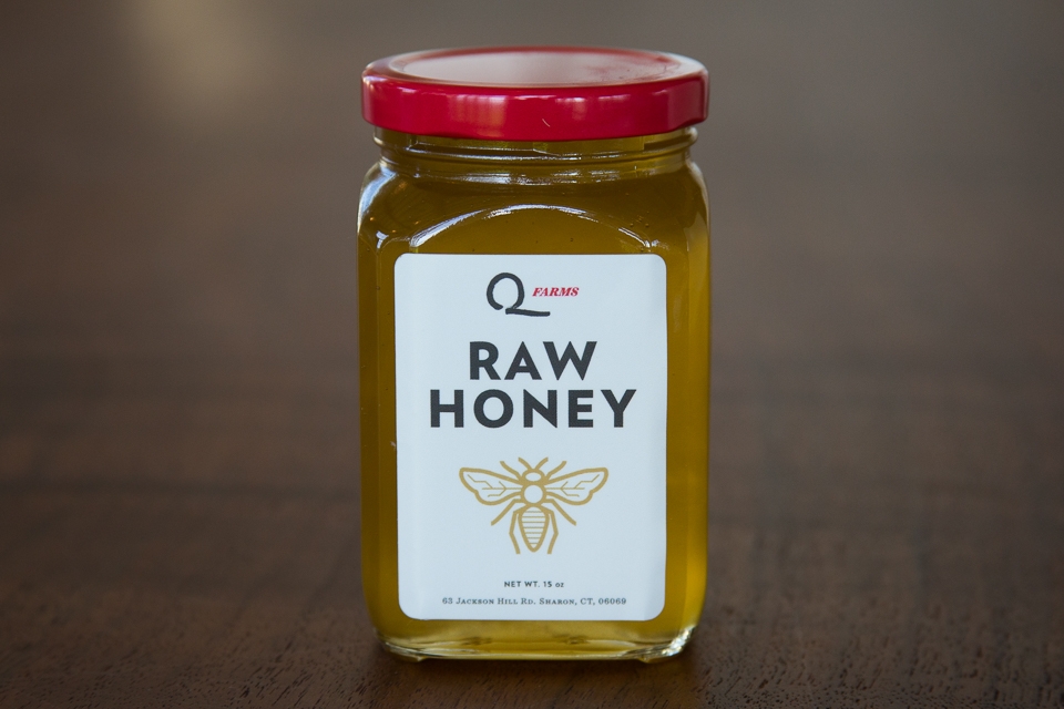 Q Farms bees have access to our rolling fields, edges, and woods. Their raw, unfiltered honey is both delicious and healthful, containing traces of pollen, propolis, and enzymes. It is rich in antioxidants and naturally occurring vitamins and minerals found in the wildflowers from which they harvest. Raw honey can also help allergies to local pollen sources.