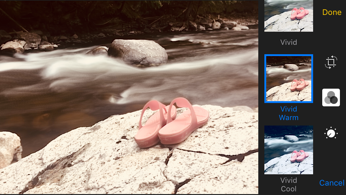 Dodatkowa edycja zdjęcia w bocznym menu