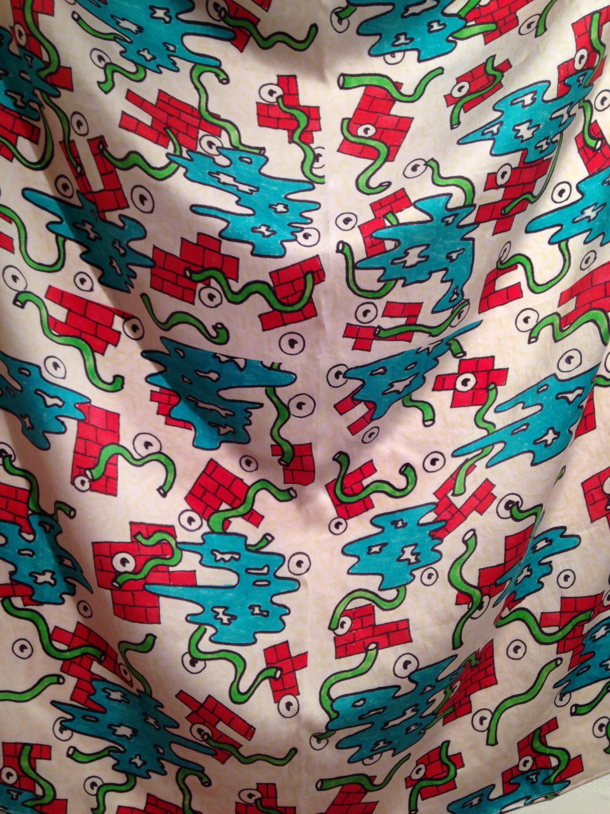  "Hozer Town" custom made silk garment detail 