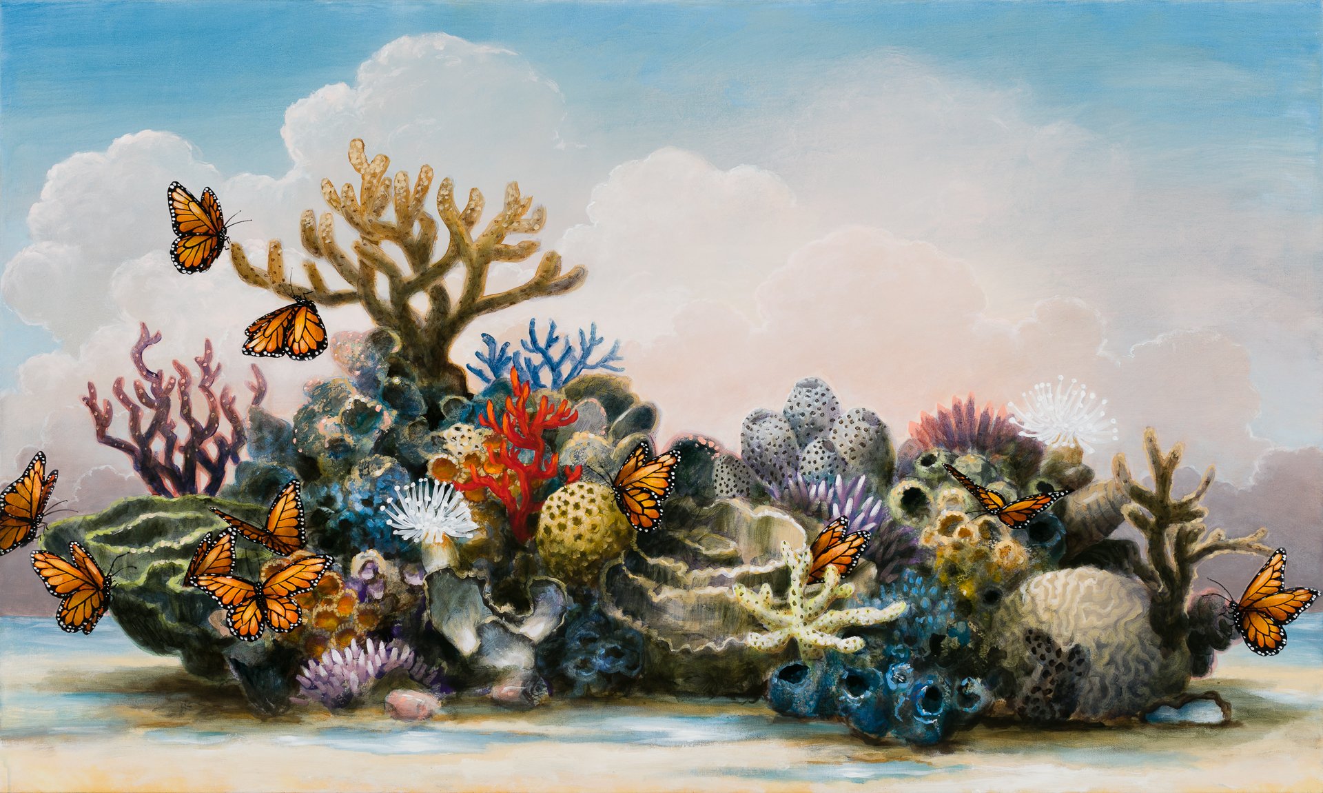 Bouquet at Low Tide, 36"x60", acrylic on canvas