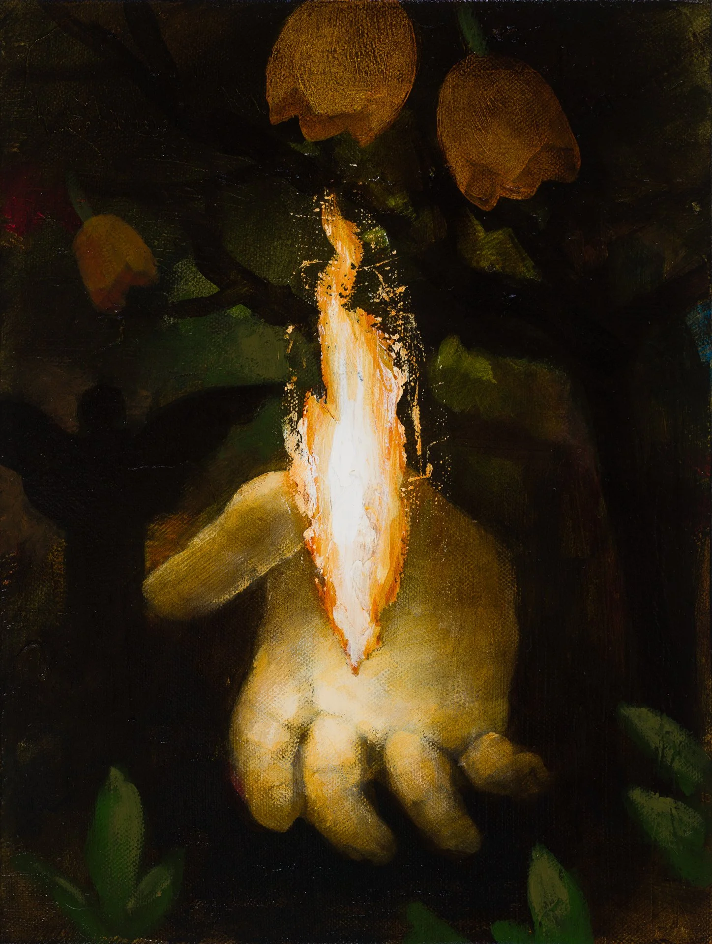 Acolyte with Tulips, 12"x9"
