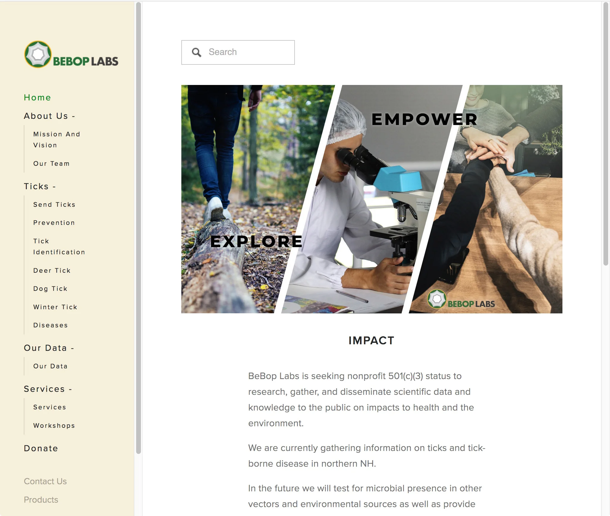  Client: Bebop Labs Date: May 2018 Site:  www.beboplabs.org  