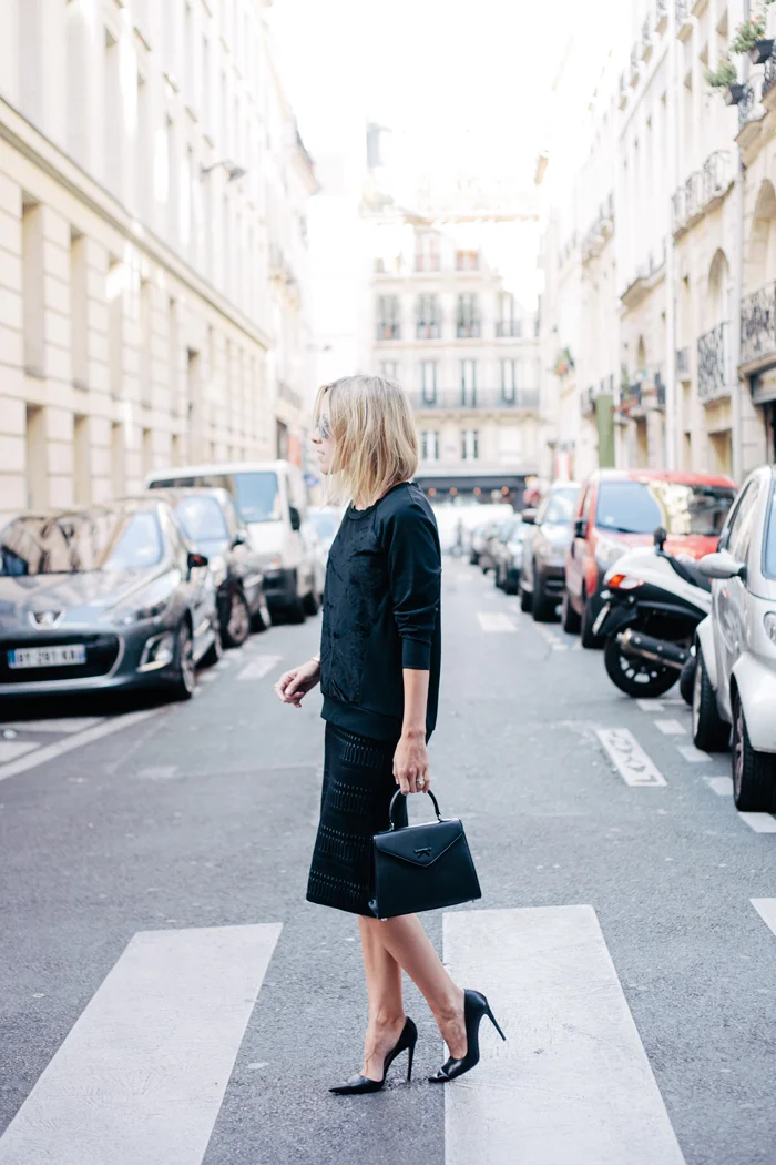 Jacey Dupie, the Damsel in Dior, wears the Hayden Lasher Margaret Belgian Bag on the streets of Paris.
