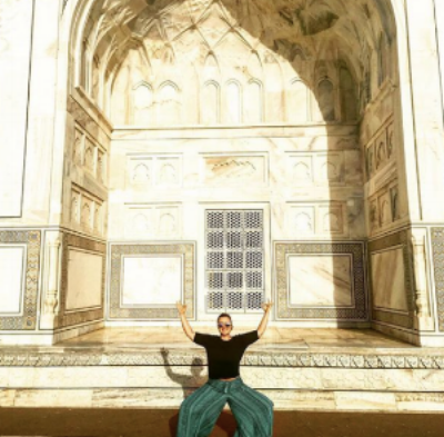 me, striking my best powerful goddess pose at the Taj Mahal in May 2017. 