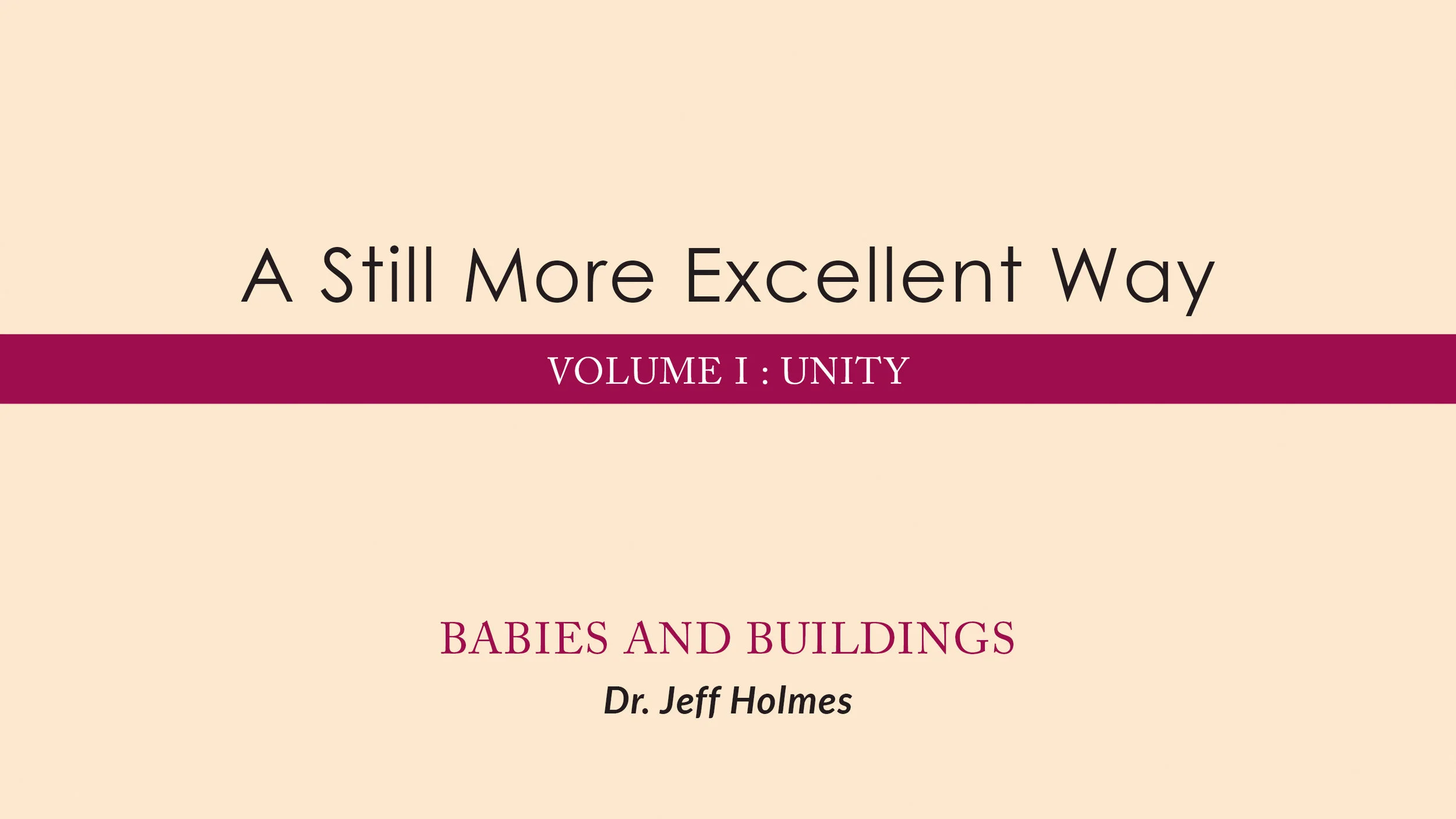 December 1 &amp; 2, 2018 | A Still More Excellent Way: Babies and Buildings 