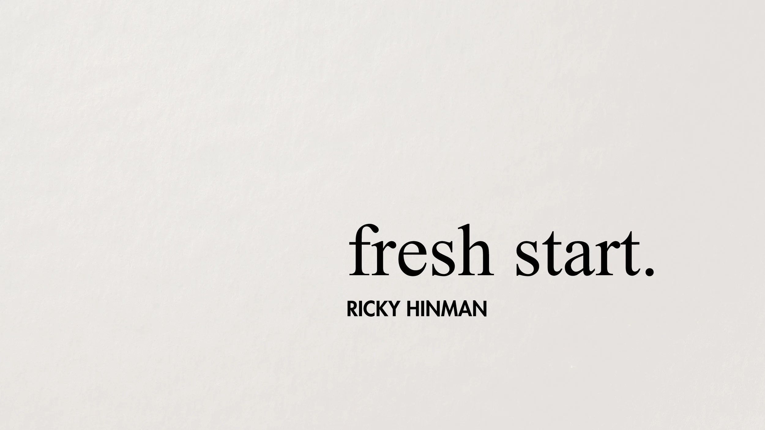 December 29 &amp; 30, 2018 | Fresh Start 