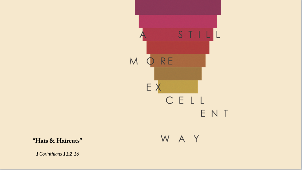 March 30 &amp; 31, 2019 | A Still More Excellent Way: Hats &amp; Haircuts 