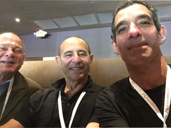 That's lunch. From left to right -- Mike Levy from Alta Audio, with Marty Appel and Karl Sigman of Audiophilia.