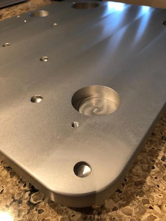 The Harmony’s 18lb isolation platform, machined in 6061 aluminum.