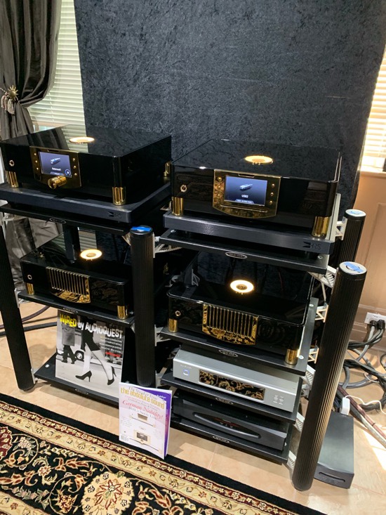 Stack of MBL. Looks amazing (reviews forthcoming). N31 CD/DAC $15,400; N15 monos 17,800 each; N11 Pre $14,600