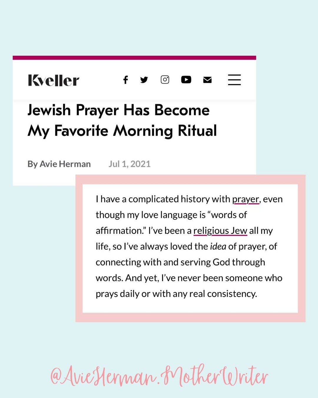 If you publish an article, but forget to share it on Instagram, does it even count??

I wrote and published this a while ago, but never shared it, so here it is!

Some thoughts on davening, perfectionism and being enough. 

#jewish #jewishmama #jewis