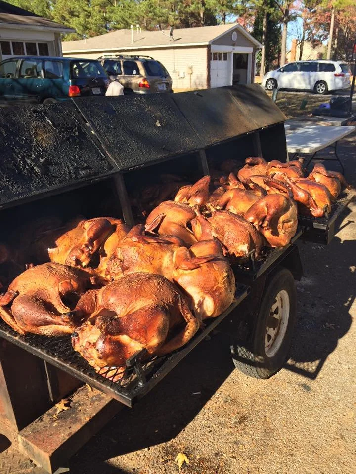 Smoking Turkeys For Community Thanksgiving Day Meals