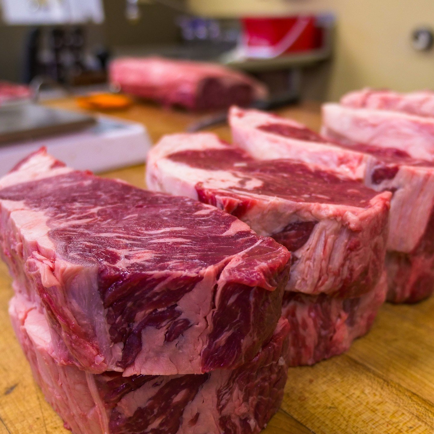 We think you deserve a great steak this weekend ;) We always have great cuts, but the American Wagyu in the case is extra tasty! 

Raised just for us by Fort Klamath Ranch in Oregon, it truly is some of the best beef in the world.