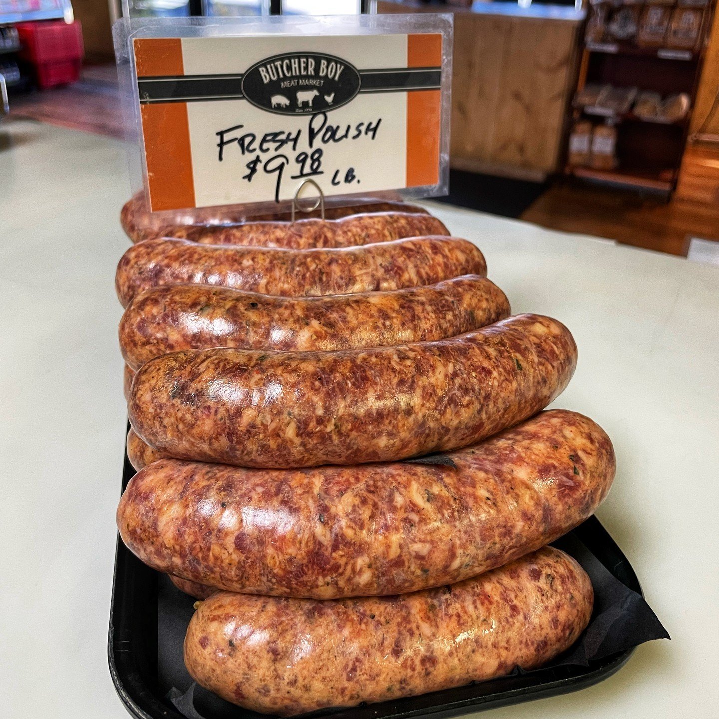 Lots of requests for this one lately so it&rsquo;s in the case through the weekend. Fresh polish sausage, pork and beef with some nice paprika and spices. Come and get it!