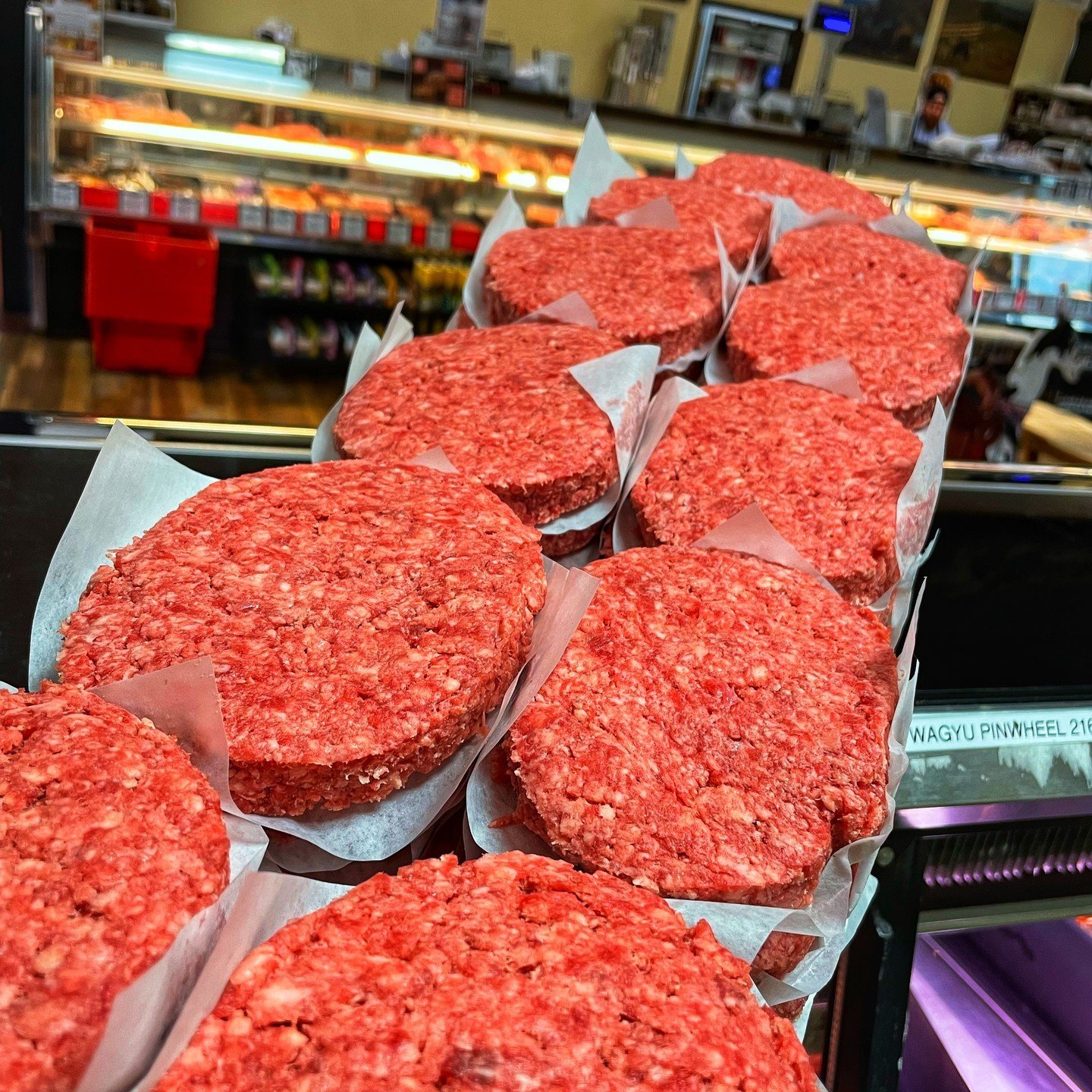 It&rsquo;s looking like a good grilling day! The BEST burgers are made with our American Wagyu patties. Fresh in the case for you ;)