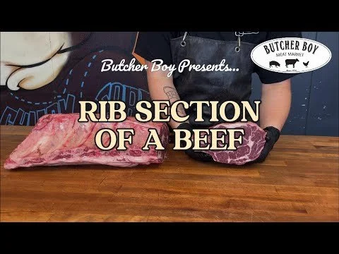Breaking down a beef rib subprimal