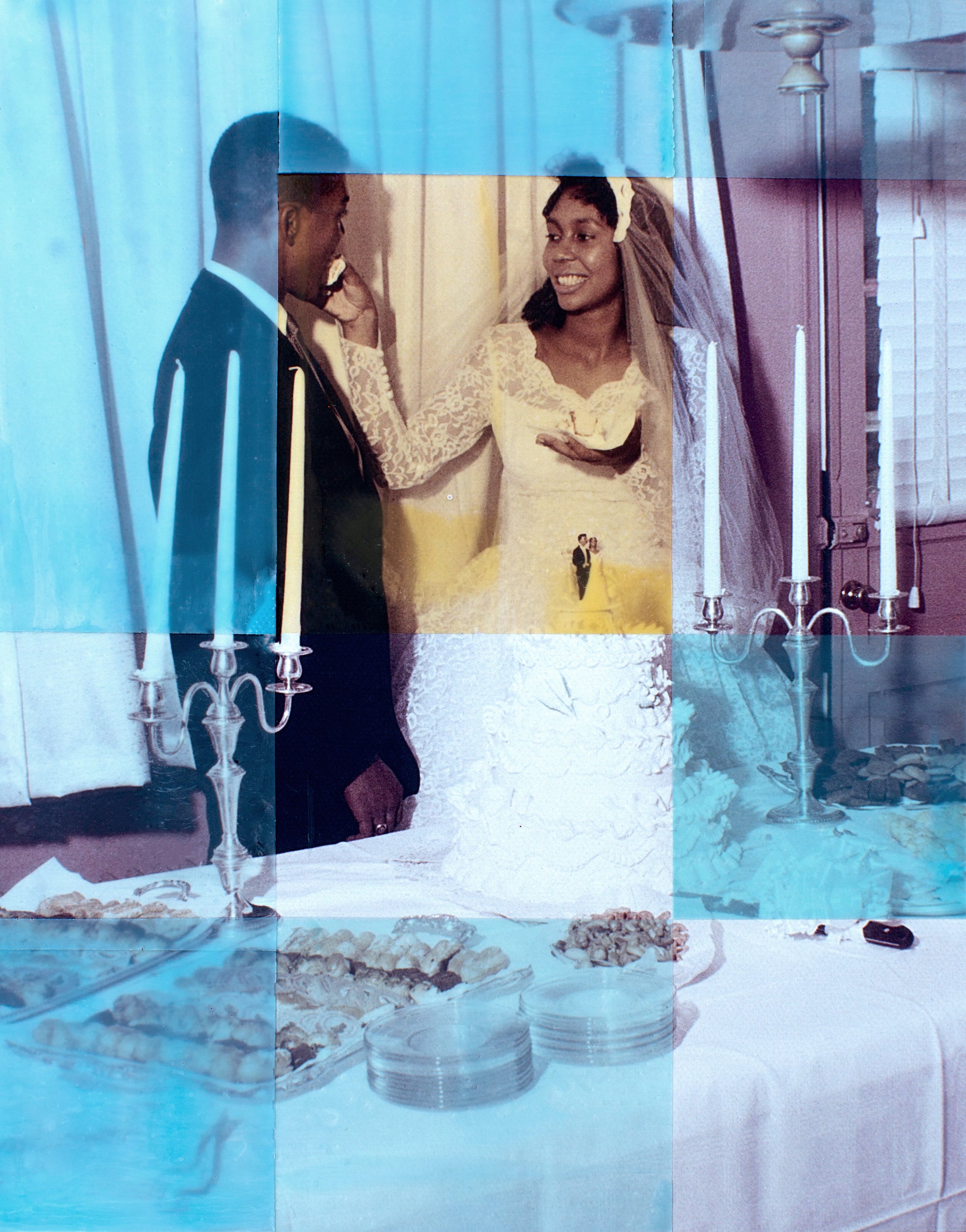  Wedding Cake (1964), 2022  Encaustic wax on archival pigment print on canvas.  Commissioned by The New York Times. 