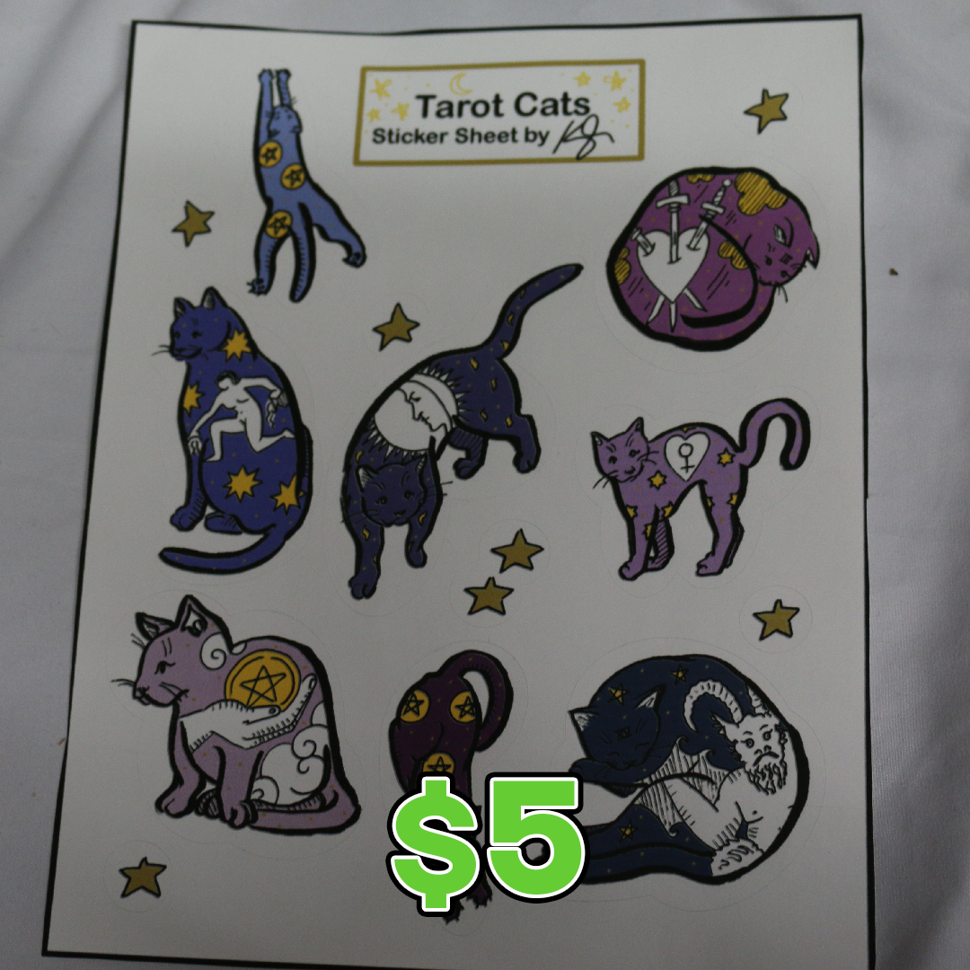 Tarot Cats Sticker Sheet