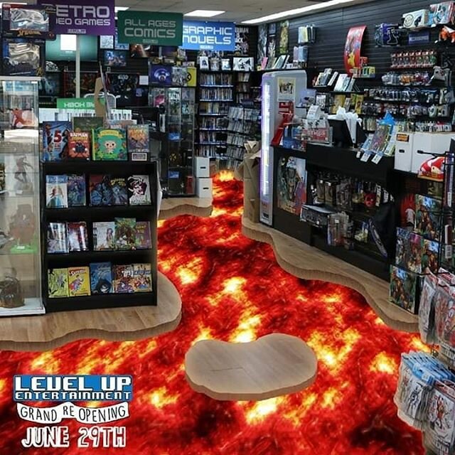 It's been a while since customers have been in the store, so in preparation for June 29th we're gonna start posting some pics of the store to show off all the new changes!

Firstly and most importantly, the floor is now lava. It's a slight inconvenie