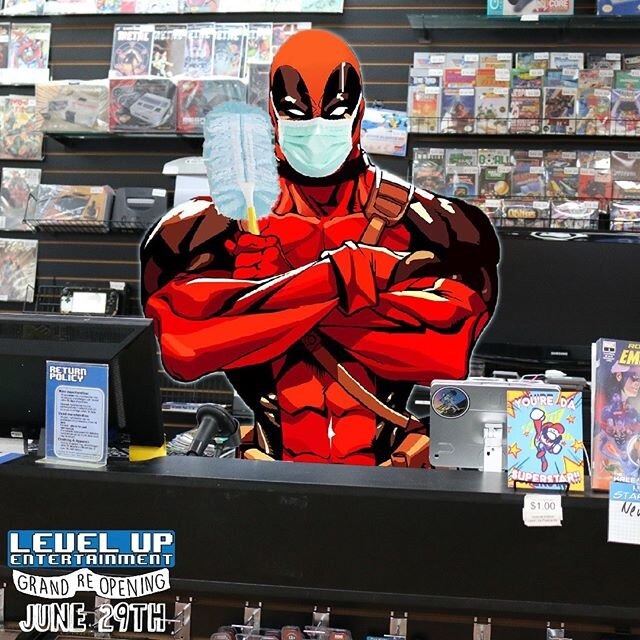 We've also got some new help! Wade here says his usual job is a little slow so he's willing to give a hand around the store! He is deadly serious about wearing a mask (he's been wearing two even though we tell him one is enough). We ask that you all,