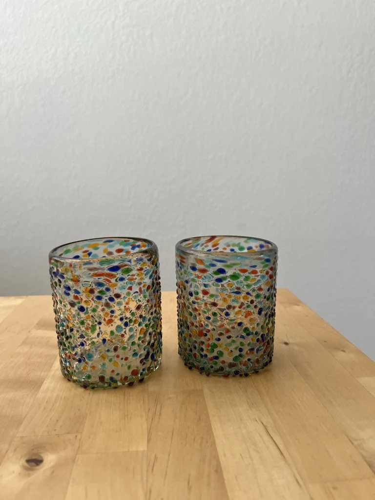 Hand blown Sprinkle Cups - Set of 2