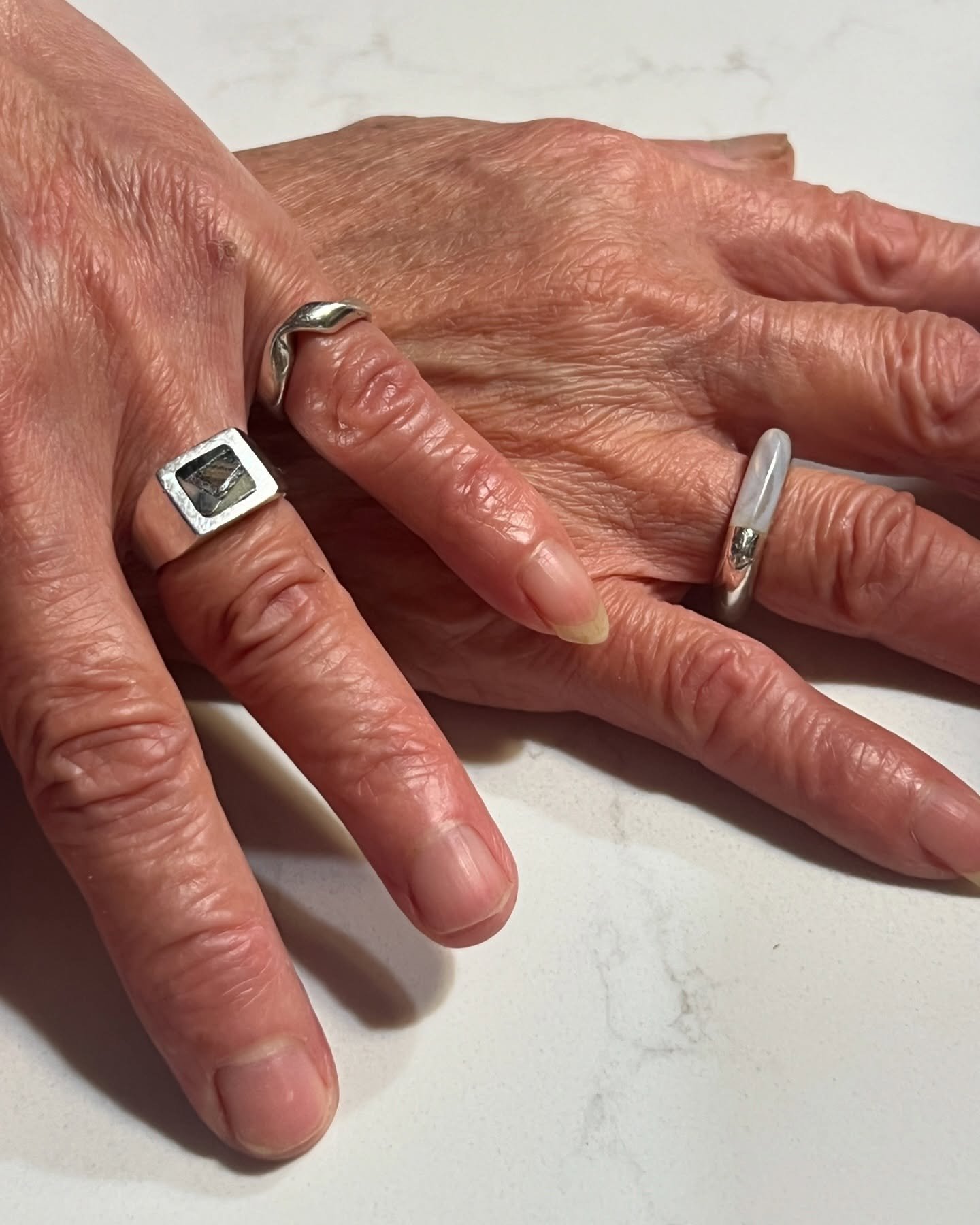 My rings, mom&rsquo;s hands 💘
