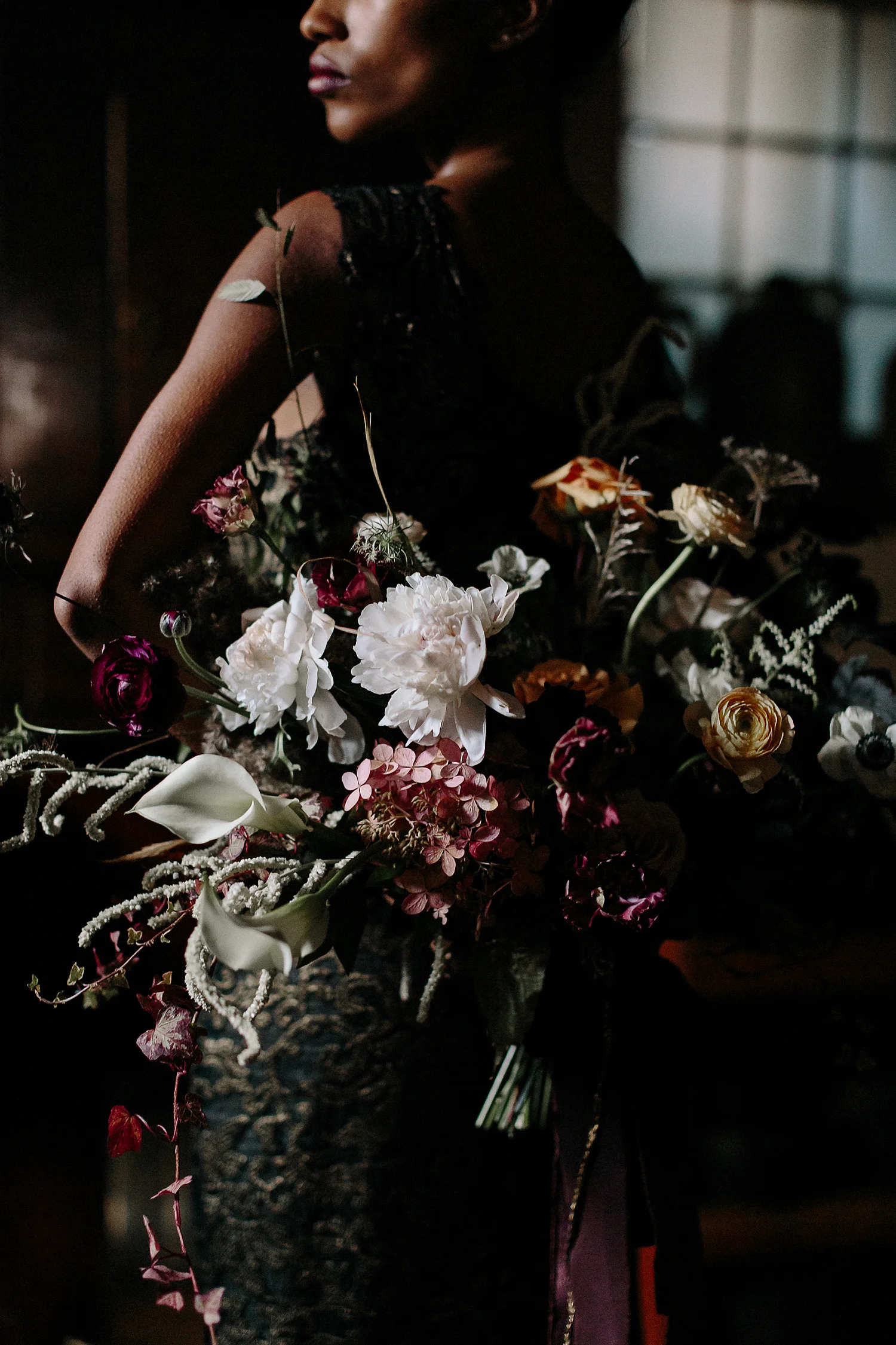 ryanne-hollies-photography-campbell-house-stylized-shoot-kitchen-cellar-moody-dark-dramatic-romantic-narces-gown-black-bride-stunning-inspiration-junebug-weddings-green-wedding-shoes.jpg