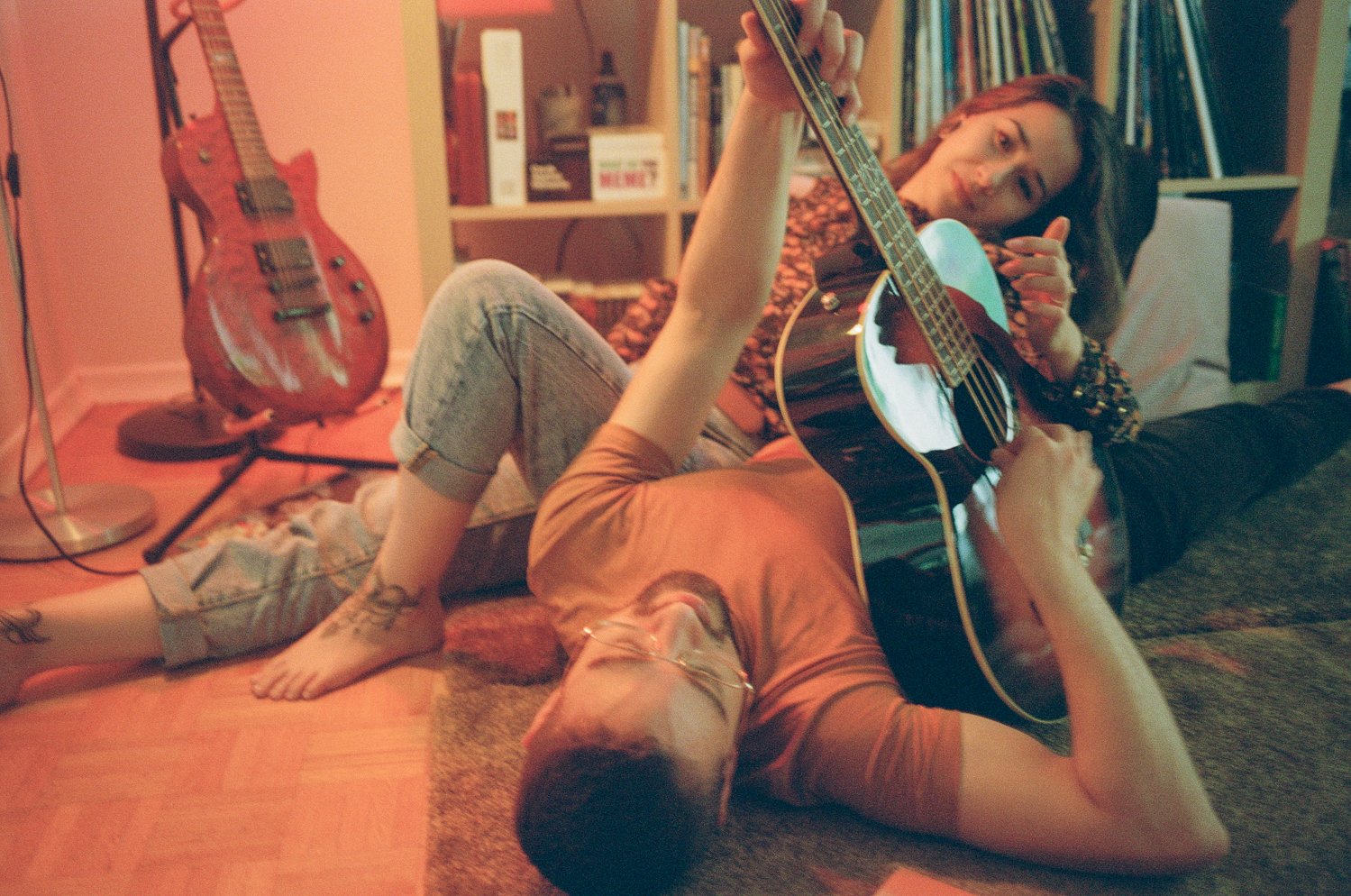 Vintage-Cool-Hipster-Alternative-in-home-couples-engagement-photos-music-vinyl-in-toronto-12.JPG