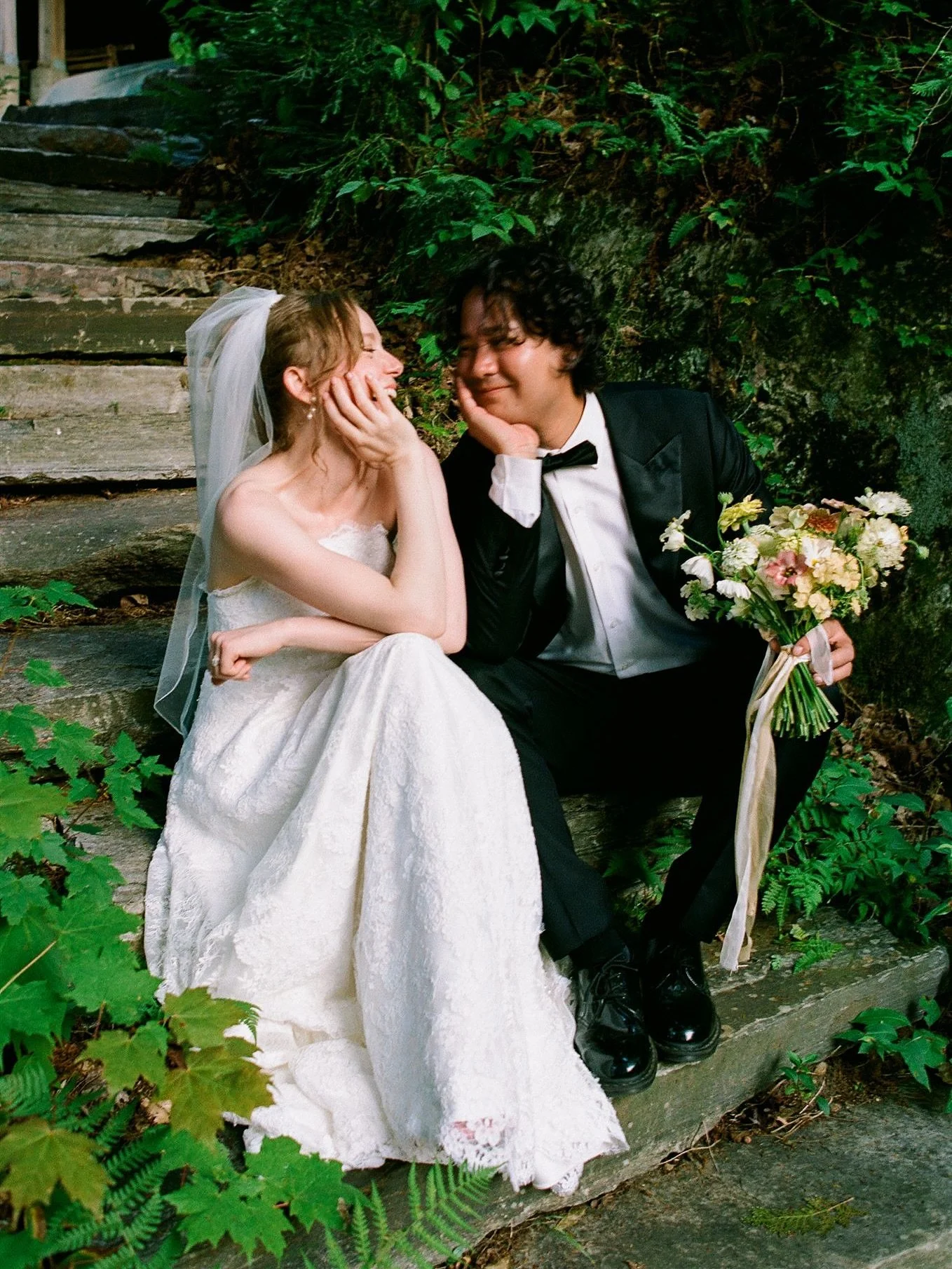 An intercontinental love story of a florist and a chef. It all started in Japan and ended up at their colourful family cottage in Muskoka. This wedding day really brought the magic ✨🌼🥂 

#analogwedding #torontoweddingphotographer #cottagewedding #t